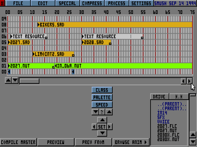 An example of SMUSHFT.EXE in which a project file contains audio and video on a timeline